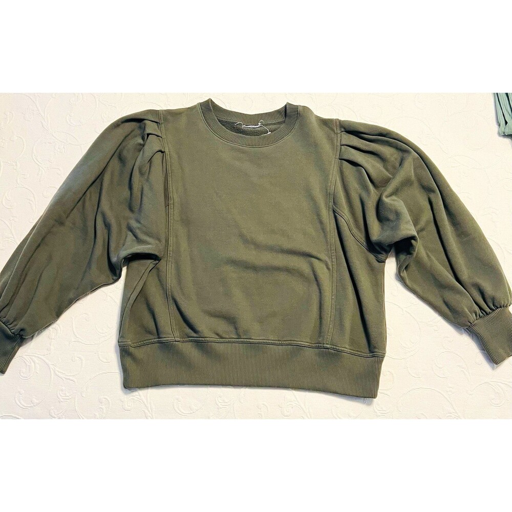 Universal Thread Olive Green Puff Sleeve Fleece Sweatshirt Size M